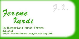 ferenc kurdi business card